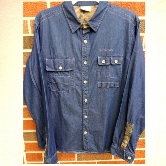 columbia denim shirt